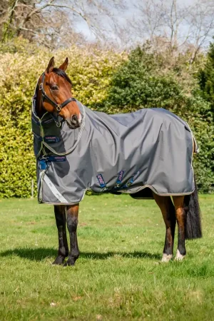 Dernière Chance Horseware Amigo Bravo 12 Plus Turnout Lite 0g - Navy/Titanium Grey/Silver, 165