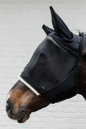 Masque anti-mouches Kentucky Horsewear Skin Friendly avec protection des oreilles - Silver, Full Prix Choc
