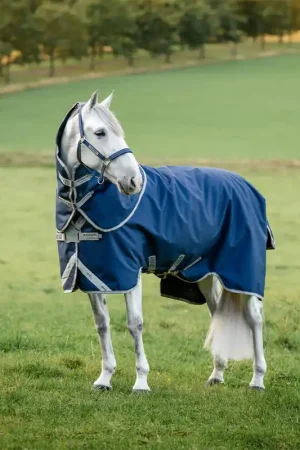 Acheter Direct Couverture d’extérieur Horseware Amigo 1200D FieldSafe Plus Turnout 250g - Navy/Titanium Grey & Silver, 165
