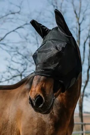 Satisfait Ou Remboursé Masque anti-mouches Mesh anti-UV Equithème noir