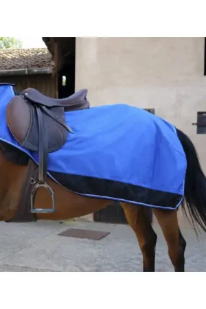 Couvre-reins Tyrex 1200D imperméable doublé polaire Equithème bleu / noir Acheter Direct