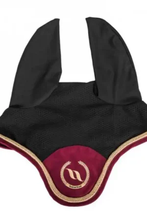 Bonnet chasse-mouches à oreilles cheval Night Collection Back On Track rouge Promotion Saisonnière