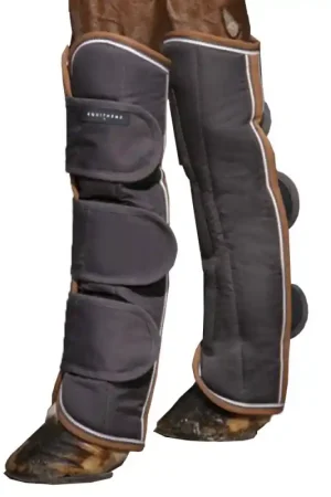 Bon Plan Guêtres de transport Tyrex 600D Equithème gris / marron