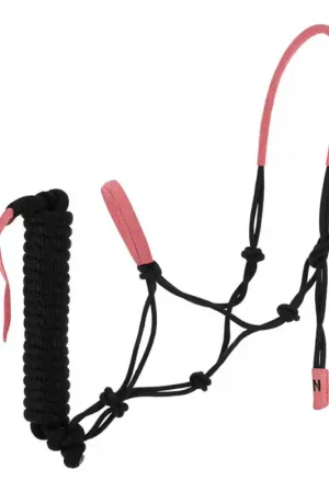 Licol éthologique + longe Suède Norton noir / rose Affaire À Saisir