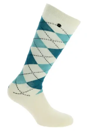 Chaussettes Argyle Equithème écru/bleu Réduction