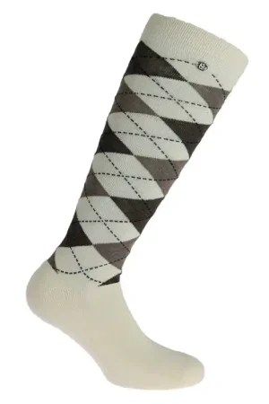 Chaussettes Argyle Equithème écru/taupe Seulement Aujourd'hui