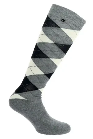 Chaussettes Argyle Equithème gris/écru Vente Directe