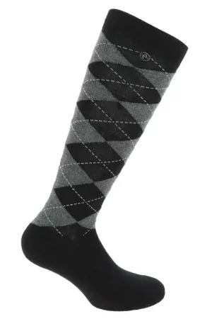 Chaussettes Argyle Equithème noir/gris Seulement Aujourd'hui