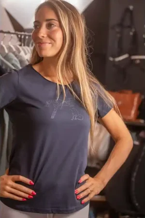 T-shirt Iconic Strass - Marine Produit De Marque