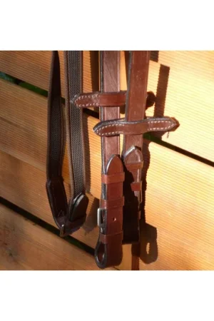 Prix Bas Rênes caoutchouc havane grip attaches à boucles
