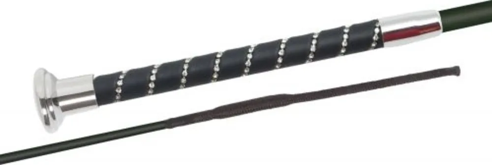 FLECK Cravache de Dressage SilkTouch Crystal chrome, 110 cm Meilleur Prix