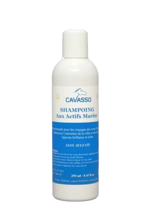 Shampoing aux Actifs Marins Cavasso – Nettoyage Doux & Reminéralisant pour Chevaux Haute Qualité