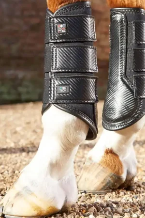 Guêtres de Dressage Premier Equine Carbon Air-Tech – Protection Ventilée à Fermeture Simple Marque