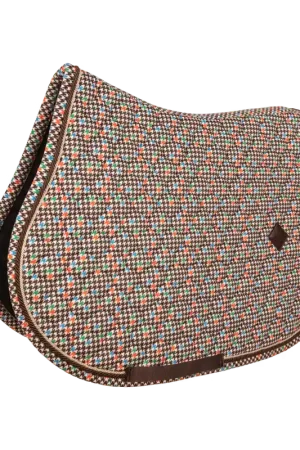 Commander Maintenant Tapis de Selle Velvet Pied-de-Poule Jumping