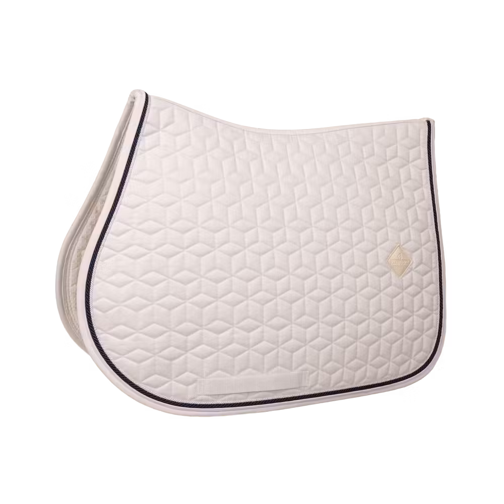 Tapis de selle Classic blanc jumping customisé Certifié