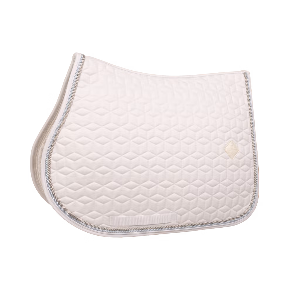 Tapis de selle Classic blanc jumping customisé Solde