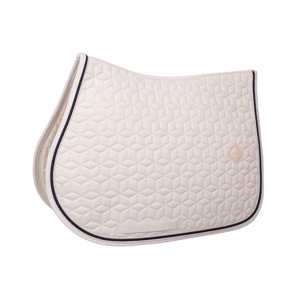 Tapis de selle Classic blanc jumping customisé une cordelette Pas Cher