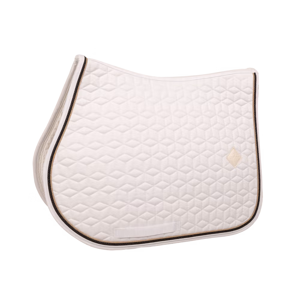 Tapis de selle Classic blanc jumping customisé Achat Immédiat