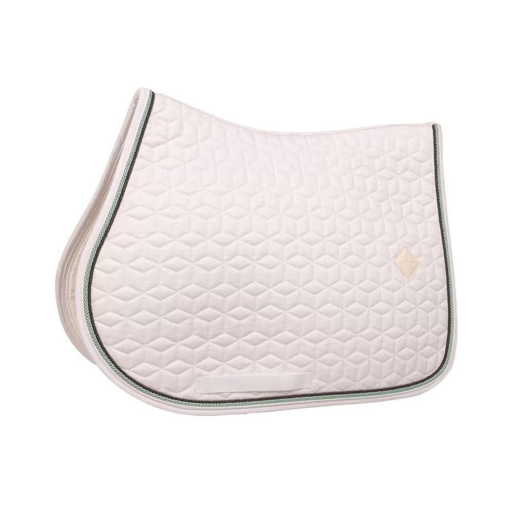 Tapis de selle Classic blanc jumping customisé Marque