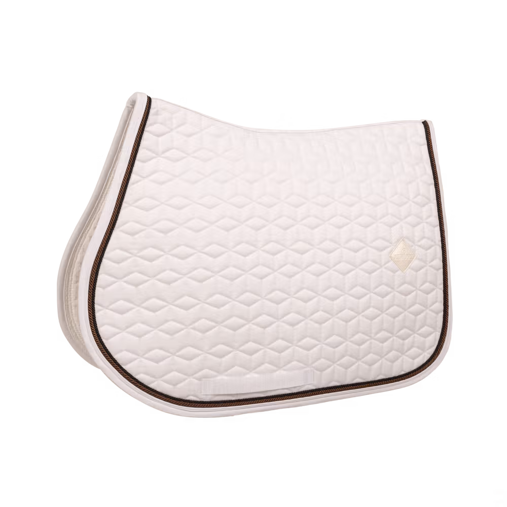 Acheter Direct Tapis de selle Classic blanc jumping customisé